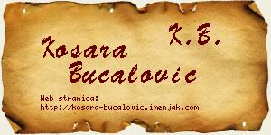 Kosara Bucalović vizit kartica